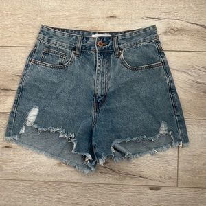 Cotton On High Rise Ripped Shorts
